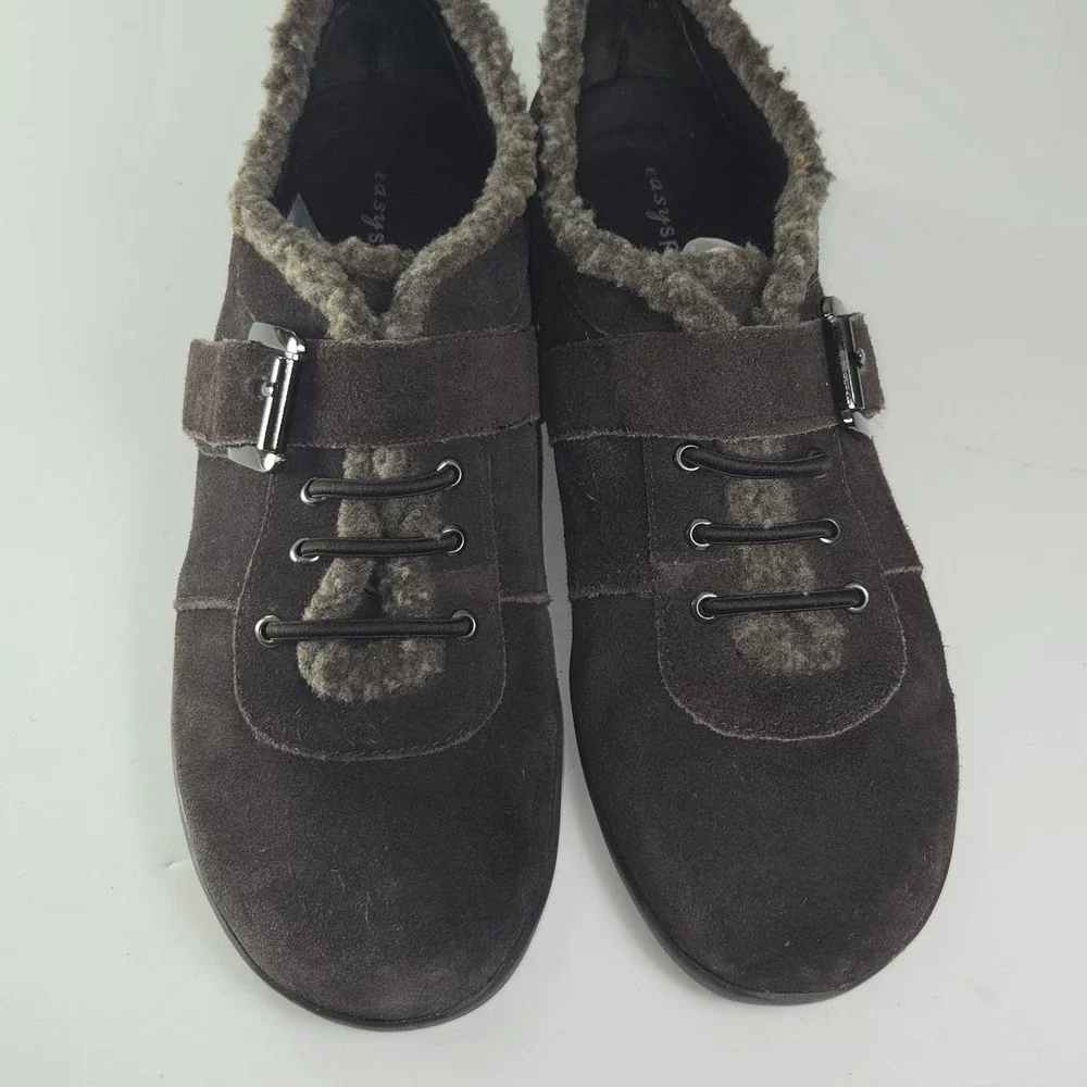 Easy Spirit Esidris Brown Suede Faux Fur Lined Ankle Boots‎ Women Size 9.5M